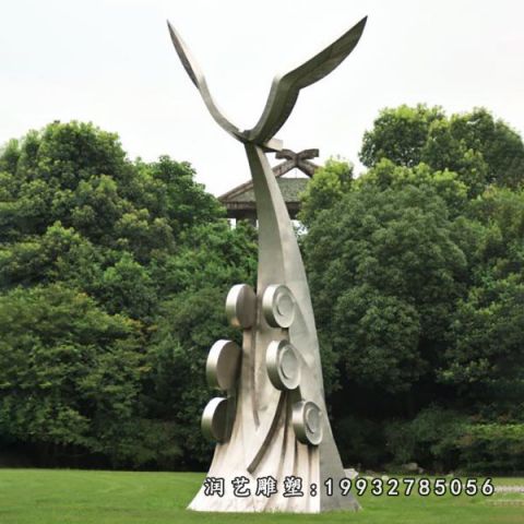小区不锈钢老鹰动物雕塑