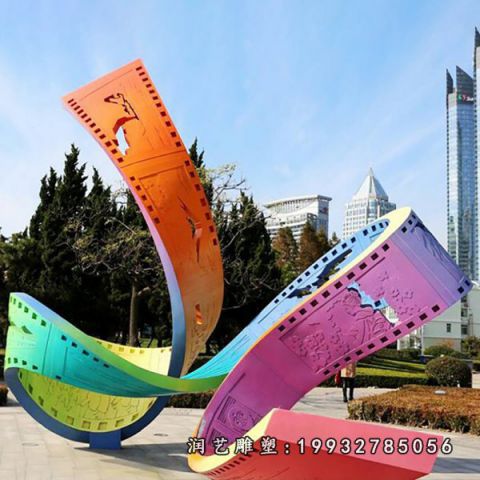 公司不锈钢胶卷雕塑