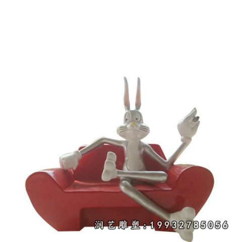 景区玻璃钢兔子雕塑