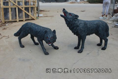 公司玻璃钢狼雕塑