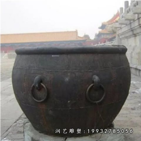 酒店景观水缸铜雕