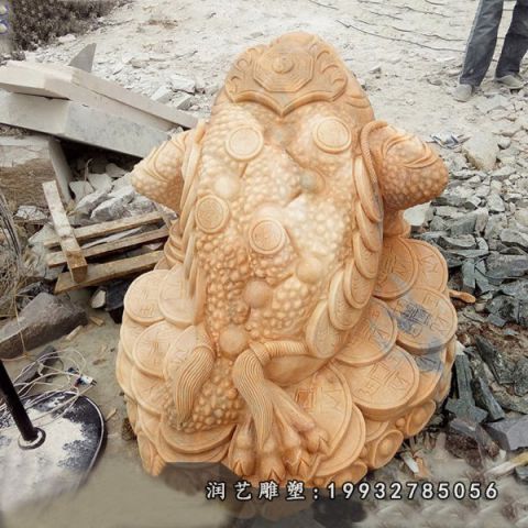 校园动物金蟾石雕