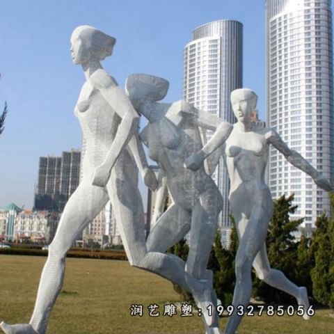 学校不锈钢竞走雕塑