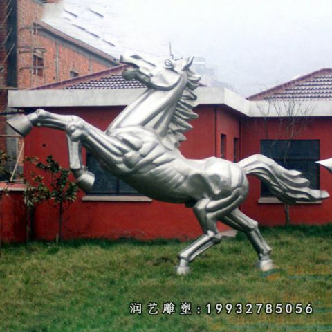 步行街不锈钢马动物雕塑