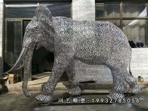 庭院不锈钢大象雕塑
