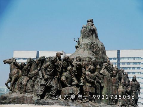 步行街成吉思汗人物铜雕