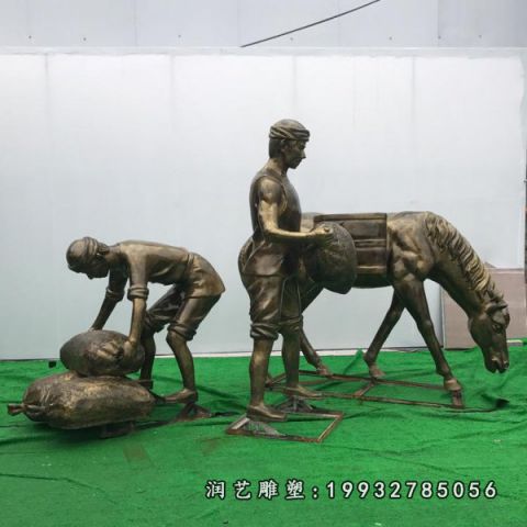 校园搬东西铜雕人物