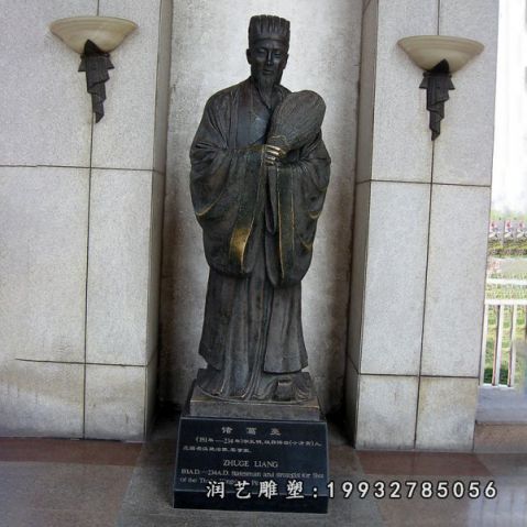 医院诸葛亮人物铜雕