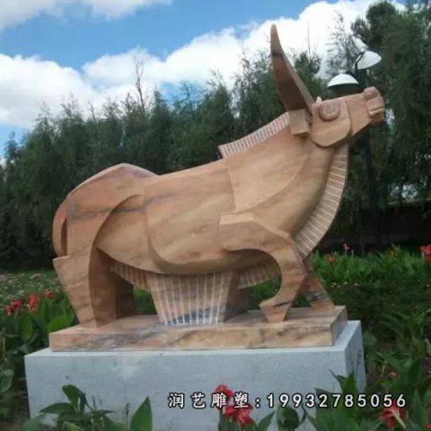 庭院动物牛石雕