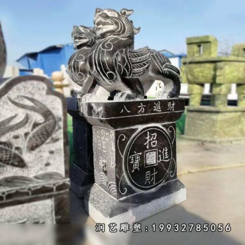 公园门墩石雕
