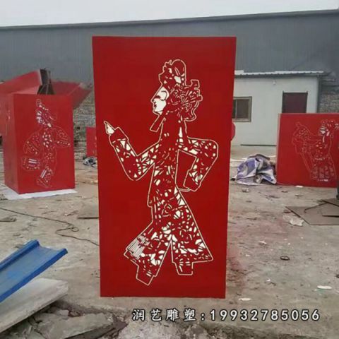 步行街不锈钢皮影戏雕塑