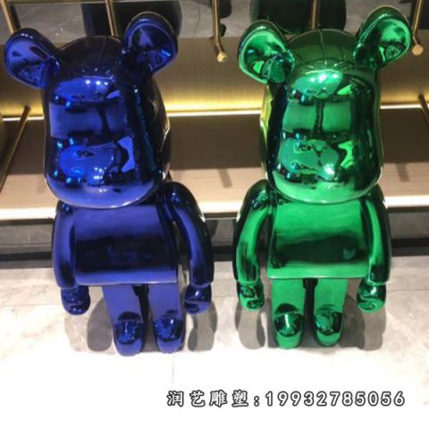 小区不锈钢熊动物雕塑