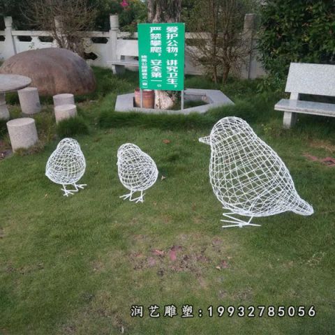 酒店不锈钢动物鸟雕塑