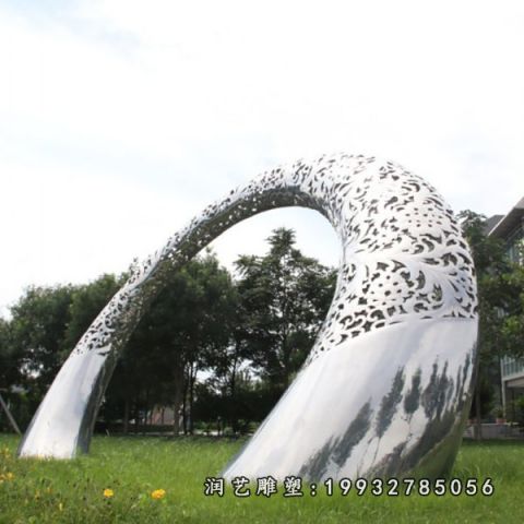 景区不锈钢拱门景观雕塑