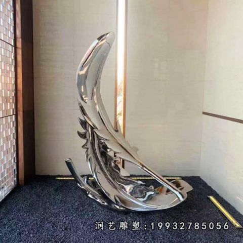 小区不锈钢景观羽毛雕塑