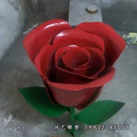 商业街不锈钢玫瑰花雕塑