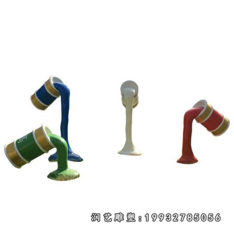 城市玻璃钢油漆桶景观雕塑