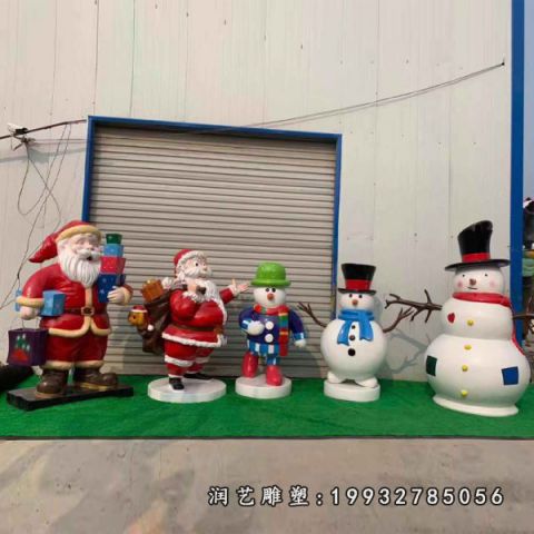 商场玻璃钢雪人雕塑