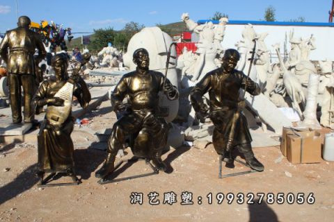 演奏人物酒店铜雕