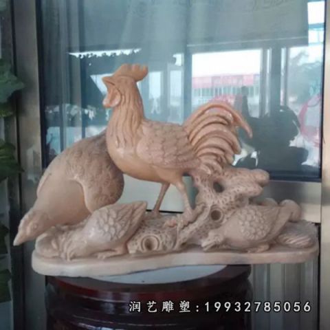 步行街动物鸡石雕