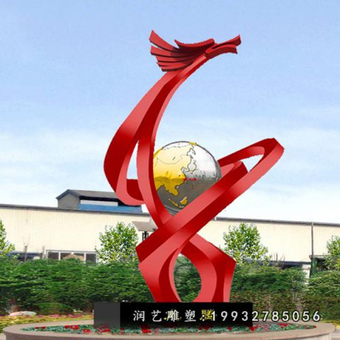 广场不锈钢动物龙雕塑