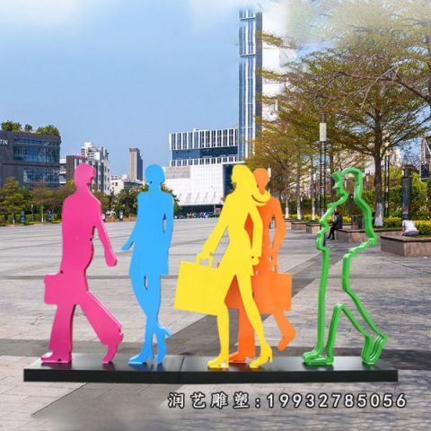酒店不锈钢购物雕塑