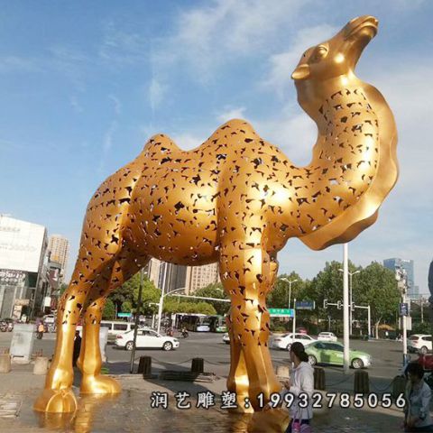 游乐场不锈钢骆驼雕塑