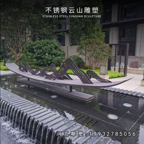 步行街不锈钢假山雕塑