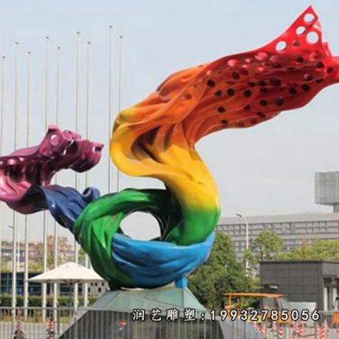 城市不锈钢彩带雕塑