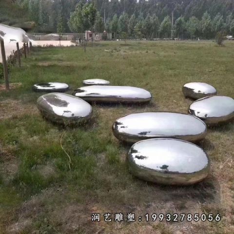 公园不锈钢景观鹅卵石雕塑