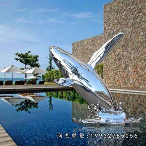 企业不锈钢鲸鱼雕塑
