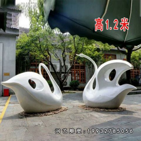 城市不锈钢动物天鹅雕塑