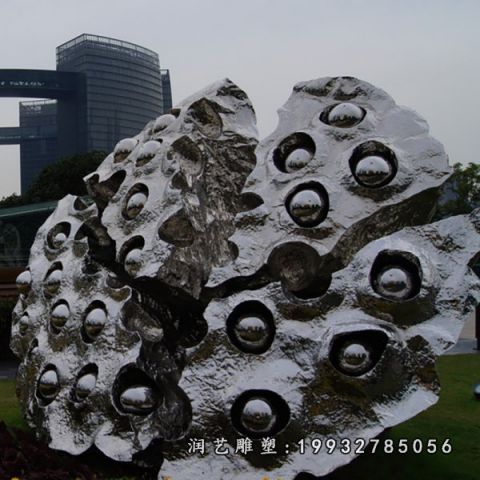 小区不锈钢景观莲蓬雕塑