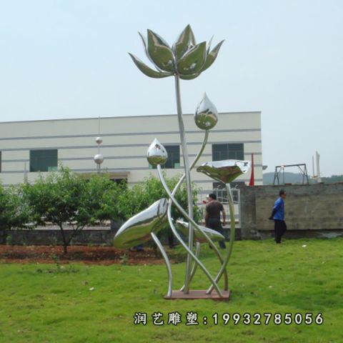 城市不锈钢景观荷花雕塑