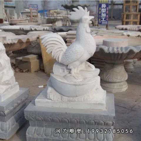鸡动物街道石雕