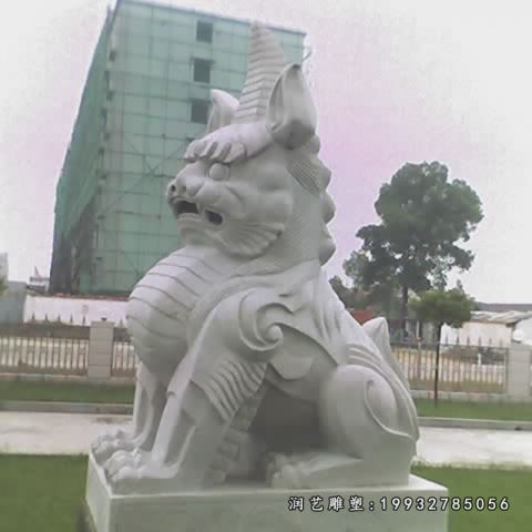 小区动物独角兽石雕