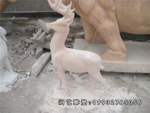 公司动物鹿石雕