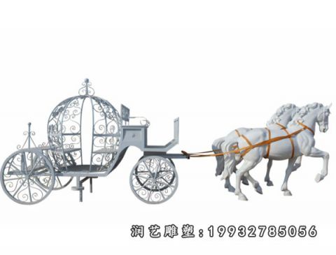校园玻璃钢马车雕塑