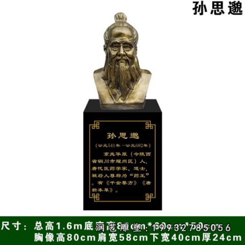 游乐场孙思邈人物铜雕