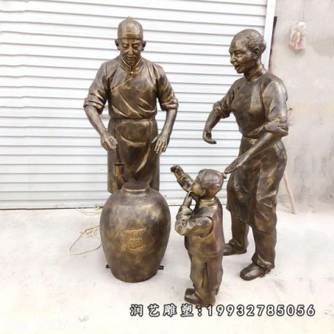 小区人物小品铜雕