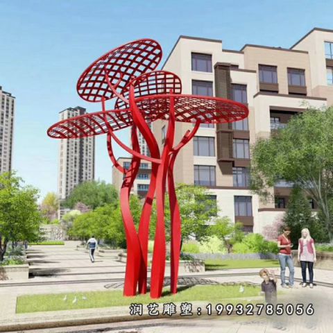 公园景观不锈钢蘑菇雕塑