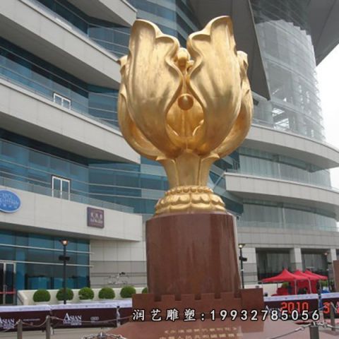 学校不锈钢紫荆花雕塑