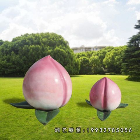 城市玻璃钢桃子仿真雕塑
