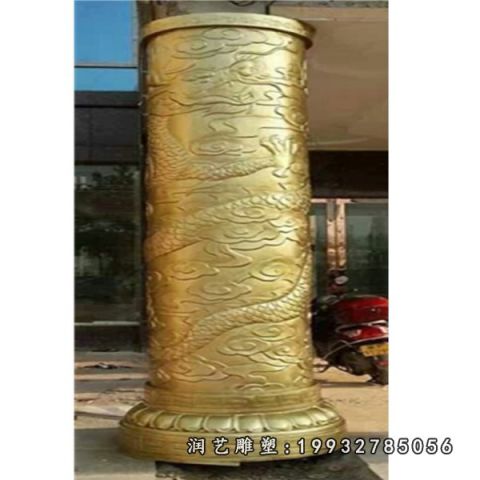 商场景观龙柱铜雕