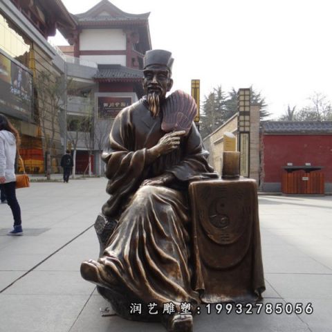 草坪诸葛亮人物铜雕