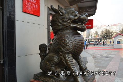 户外动物麒麟铜雕