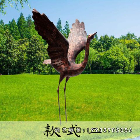 街道仙鹤动物铜雕