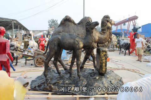企业动物骆驼铜雕