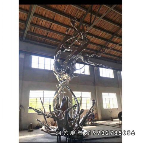 商业街不锈钢水花景观雕塑