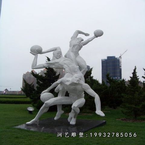 街道不锈钢打篮球人物雕塑